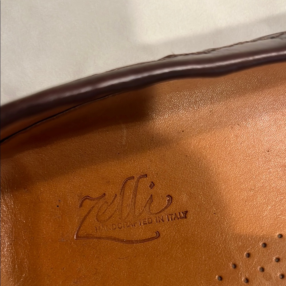 Brown Crocodile Pattern Loafers - image 3